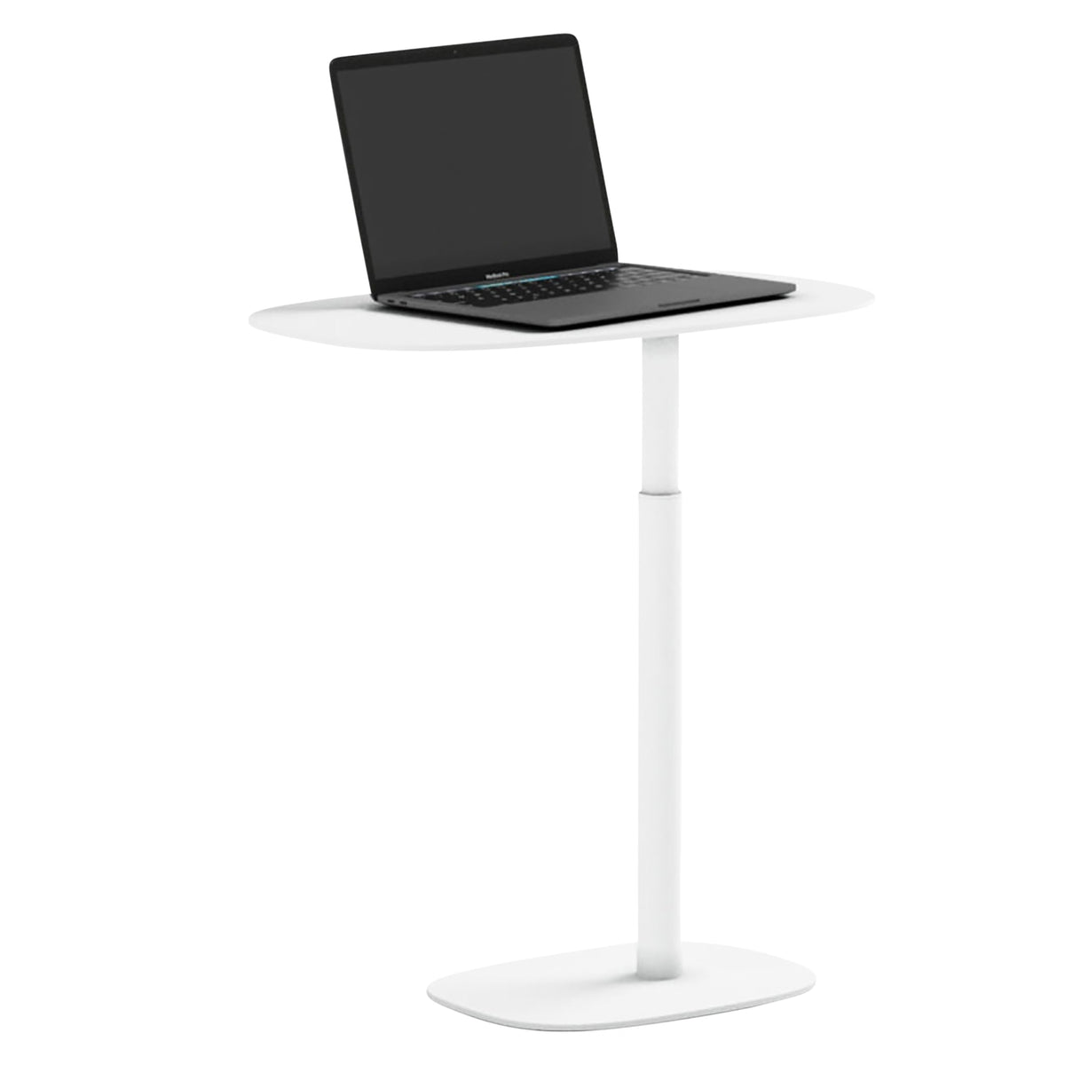 BDi Serif 1045 Adjustable Side/Laptop Table in Salt | Metal, on white