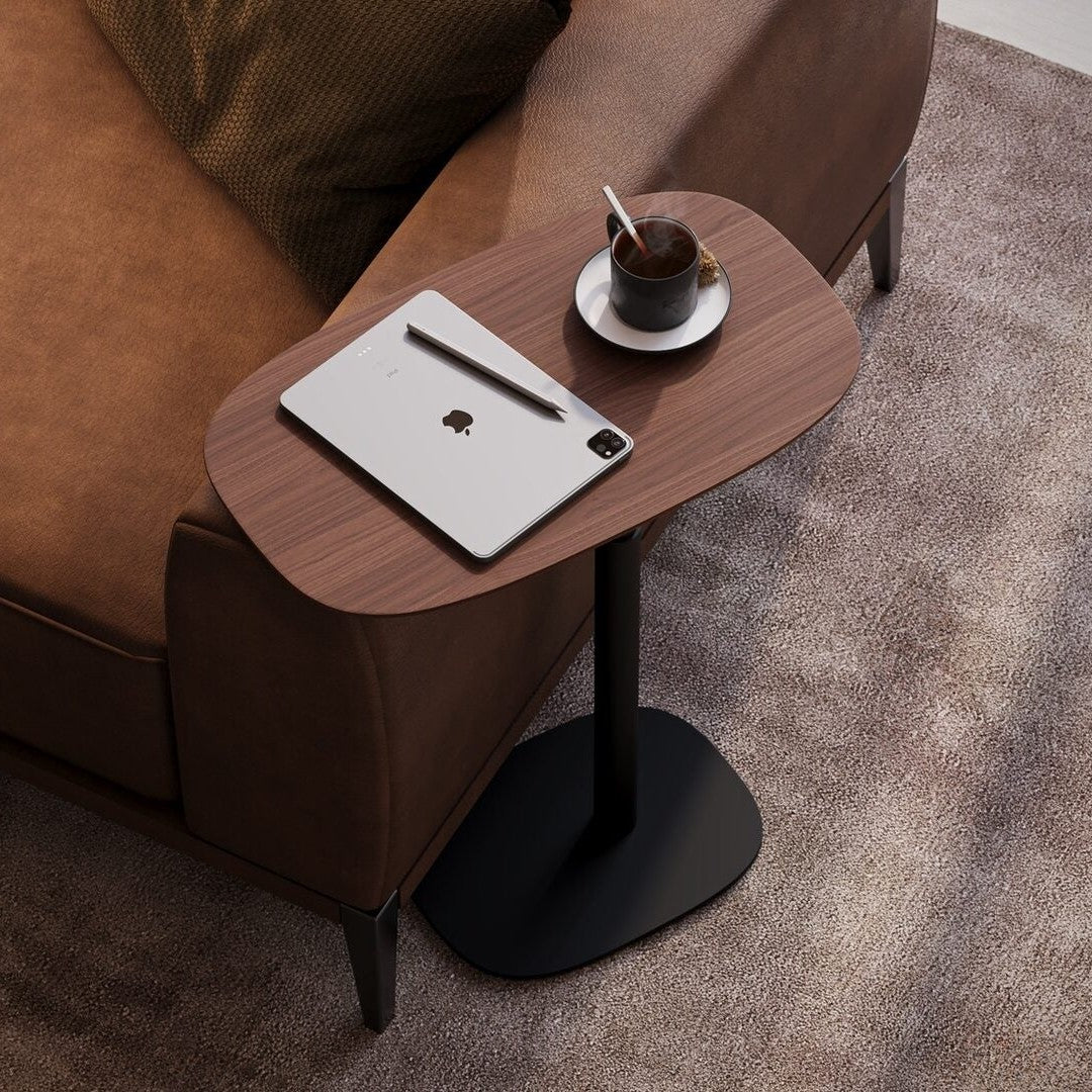 BDi Serif 1045 Adjustable Side/Laptop Table in Chocolate Stained Walnut, in a room setting