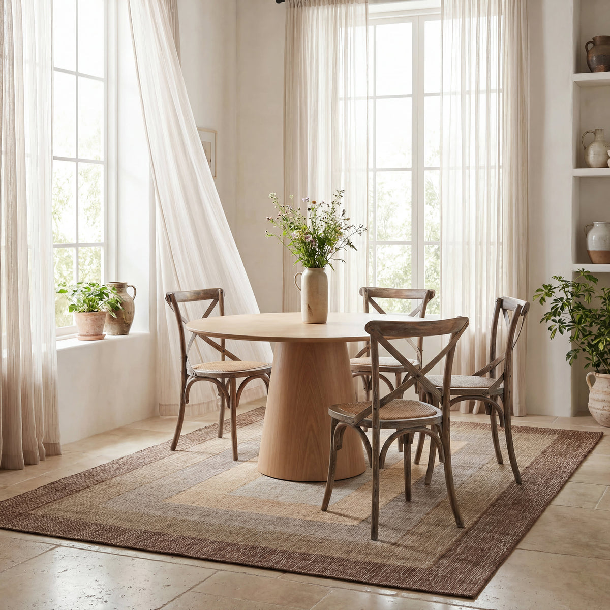 Dash & Albert Tavira Modern Bordered Indoor Rug in Brown, photo 4