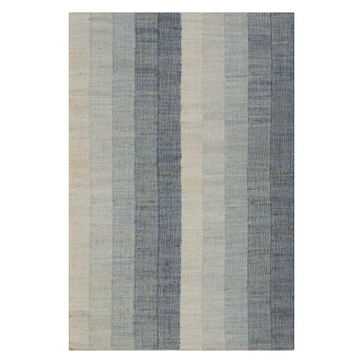 Dash & Albert Tayo Modern Striped Indoor Rug in Blue, on white