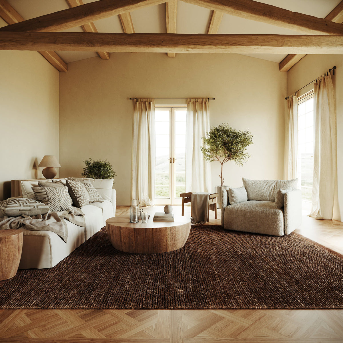 Dash & Albert Varnu Textured Handmade Jute Rug in Brown, photo 3