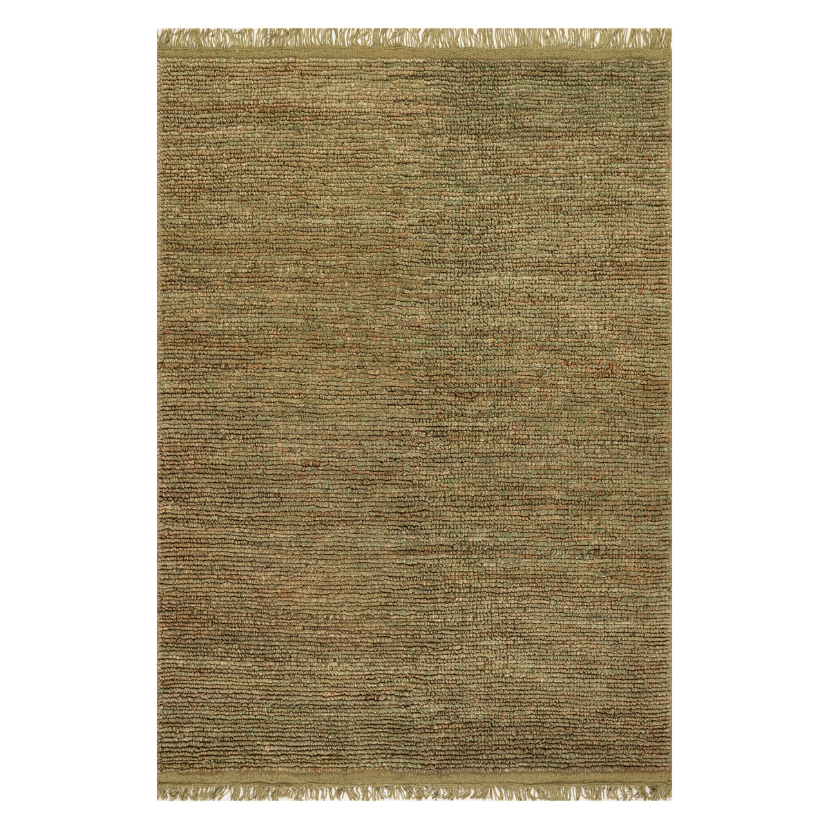 Dash & Albert Varnu Textured Handmade Jute Rug in Green, on white