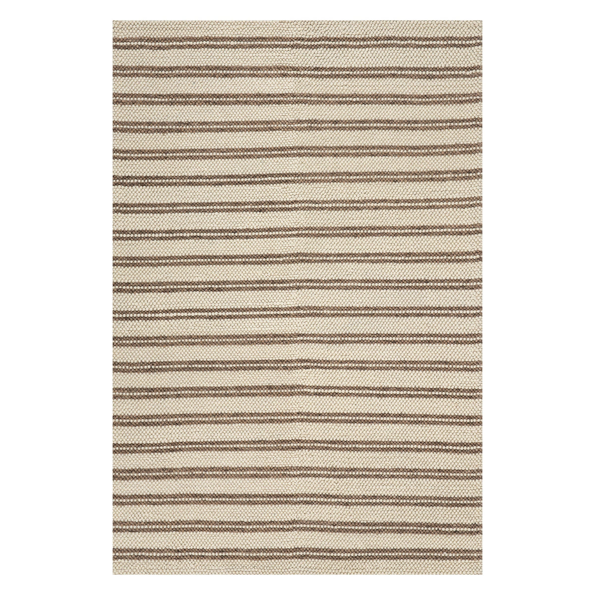 Dash & Albert Venit Modern Striped Farmhouse Rug in Brown, on white