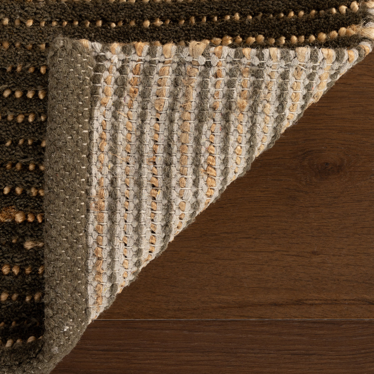 Dash & Albert Vicart Modern Striped Bohemian Rug in Green, photo 2
