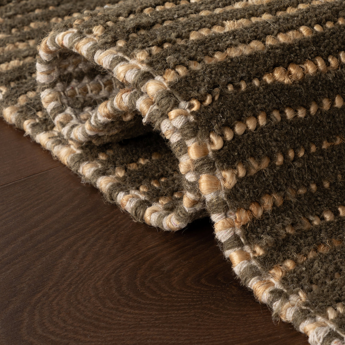 Dash & Albert Vicart Modern Striped Bohemian Rug in Green, photo 5
