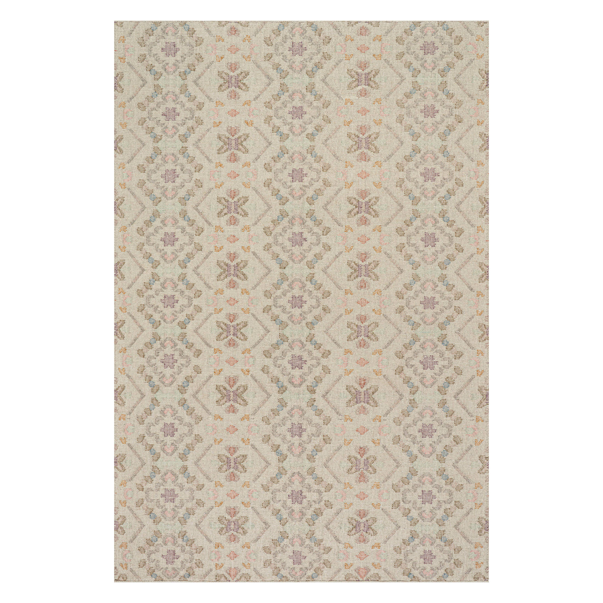 Dash & Albert Vittoria Cotton Rug in Multicolour, on white