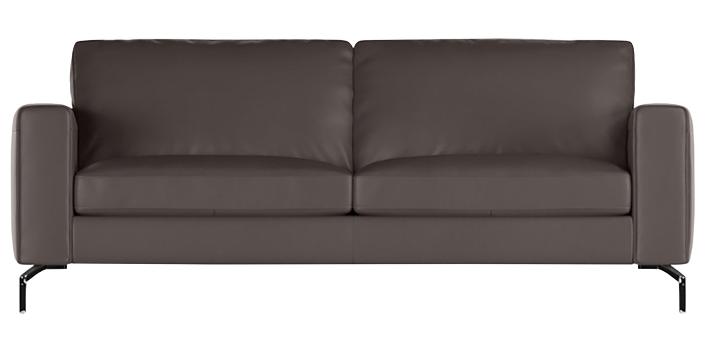 Denver Leather Granite with Matte Black Metal | Natuzzi Sollievo 3-Seater Sofa | Valley Ridge Furniture