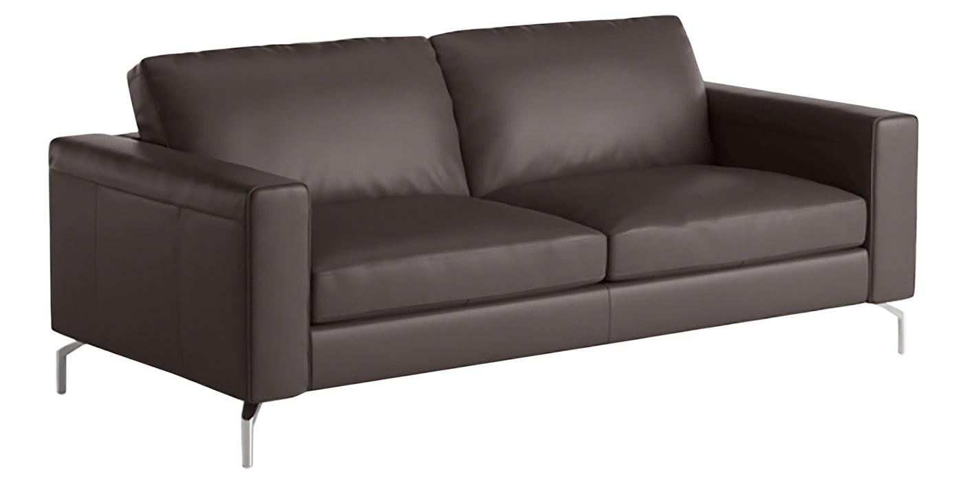 Denver Leather Granite with Matte Black Metal | Natuzzi Sollievo 3-Seater Sofa | Valley Ridge Furniture