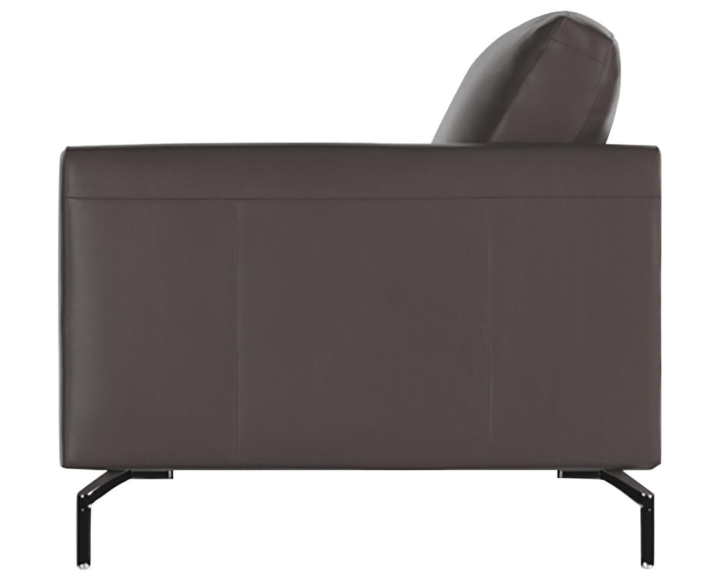 Denver Leather Granite with Matte Black Metal | Natuzzi Sollievo 3-Seater Sofa | Valley Ridge Furniture