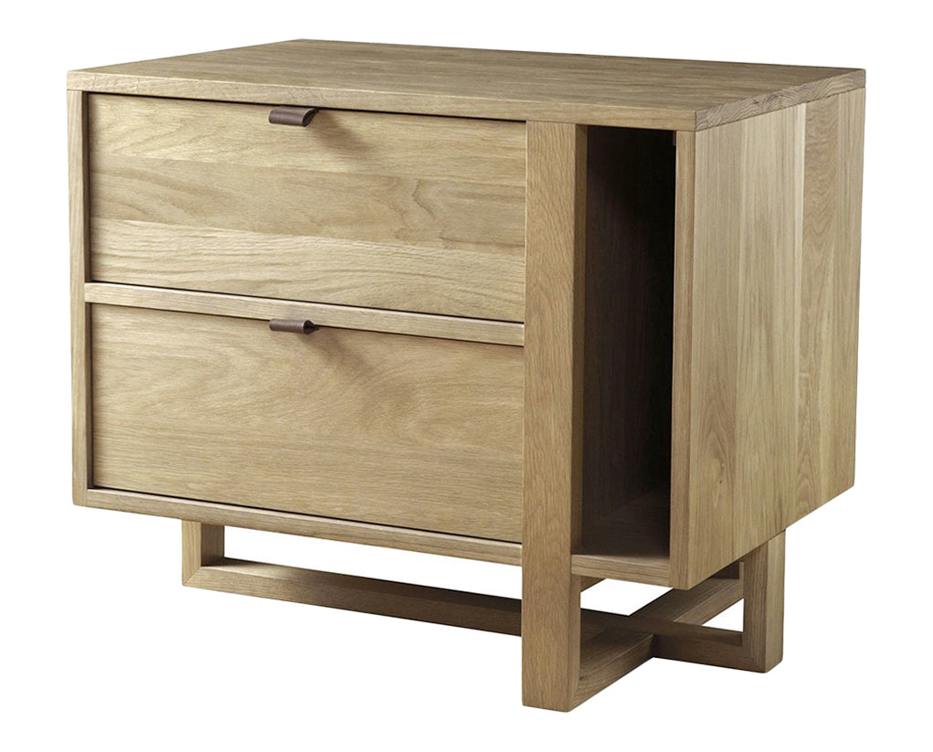 Sand | West Bros Fulton 2 Drawer Nightstand