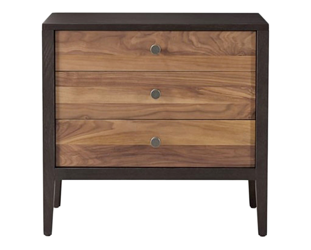Carbon with Walnut Stripe | West Bros Hayden Bedside Chest