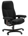 Batick Leather Black M and Wenge Base | Stressless Consul Home Office Chair | Valley Ridge Furniture