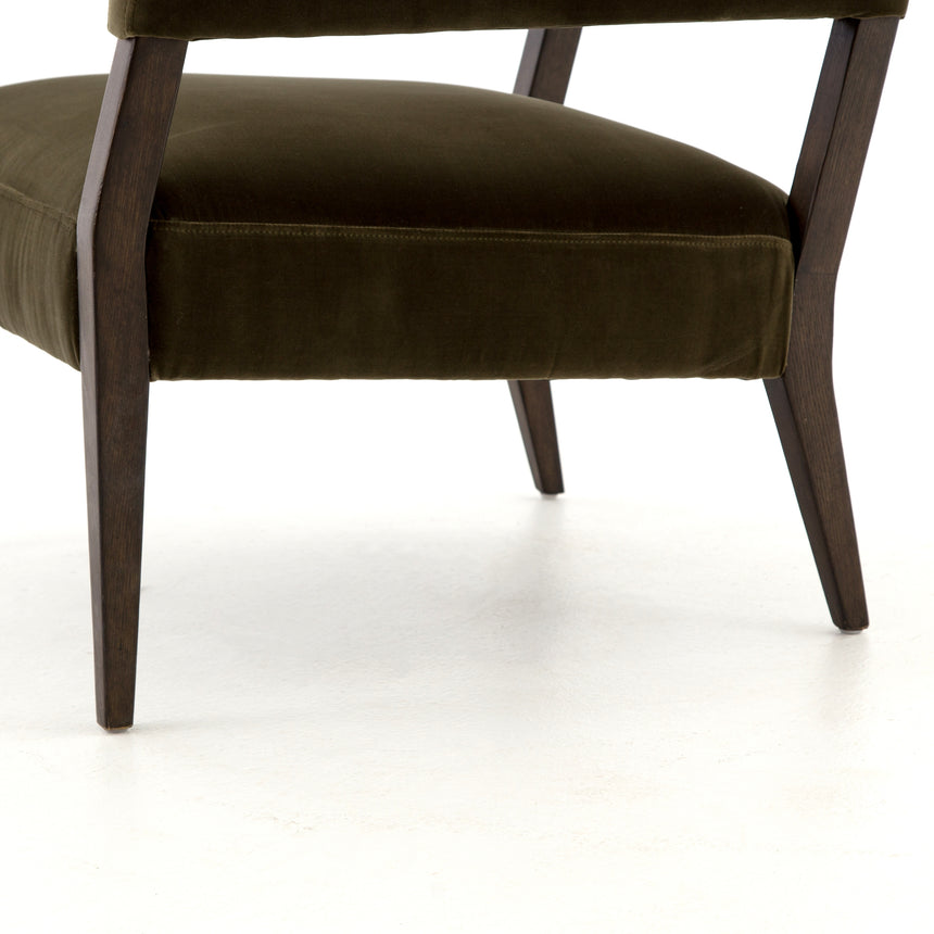 Surrey Olive Fabric with Burnt Oak | Gary Club Chair | Valley Ridge Furniture