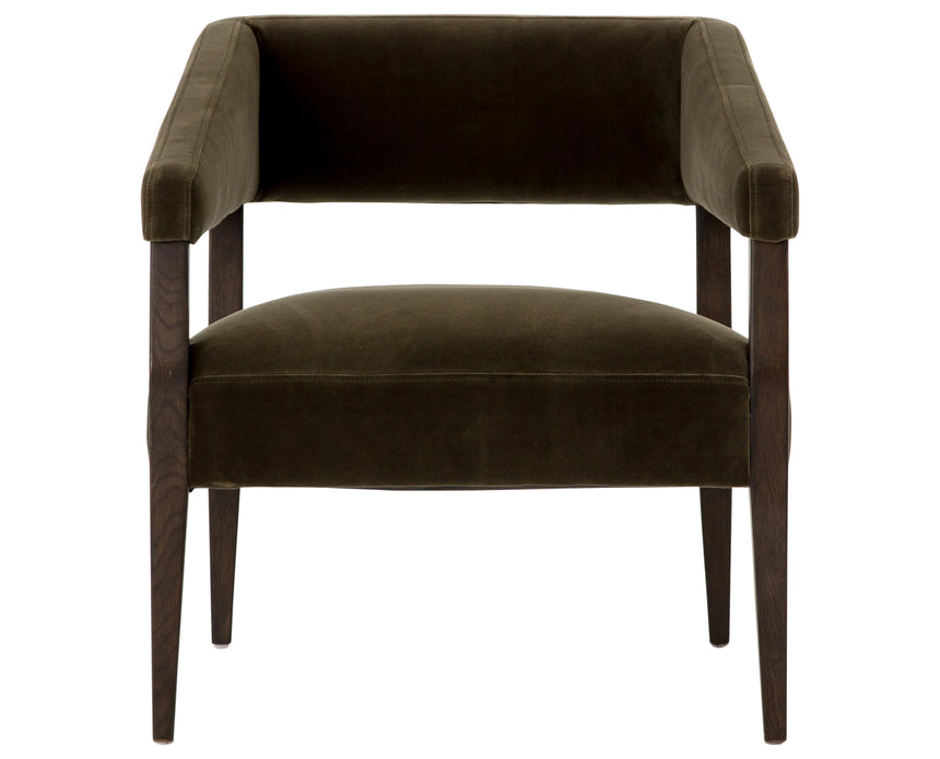 Surrey Olive Fabric with Burnt Oak | Gary Club Chair | Valley Ridge Furniture