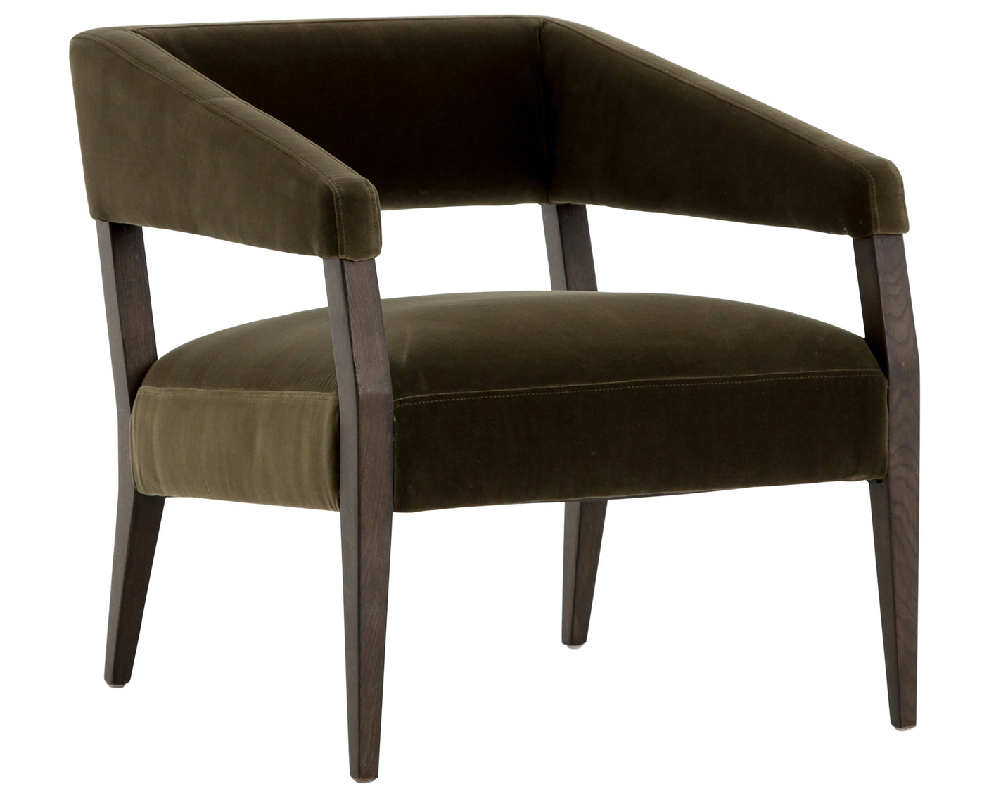 Surrey Olive Fabric with Burnt Oak | Gary Club Chair | Valley Ridge Furniture