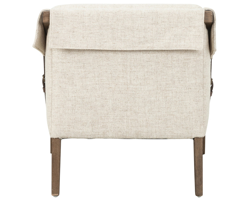 Thames Cream Fabric & Sonoma Coco Leather with Distressed Natural Parawood | Bauer Chair | Valley Ridge Furniture