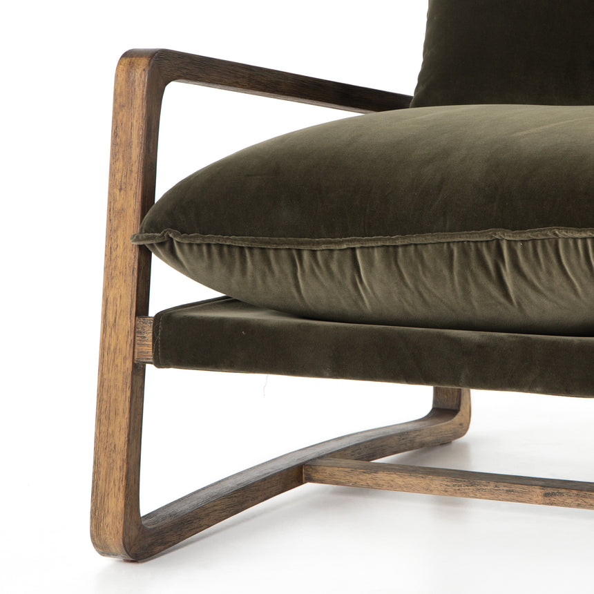 Surrey Olive Fabric with Toasted Umber Parawood | Ace Chair | Valley Ridge Furniture