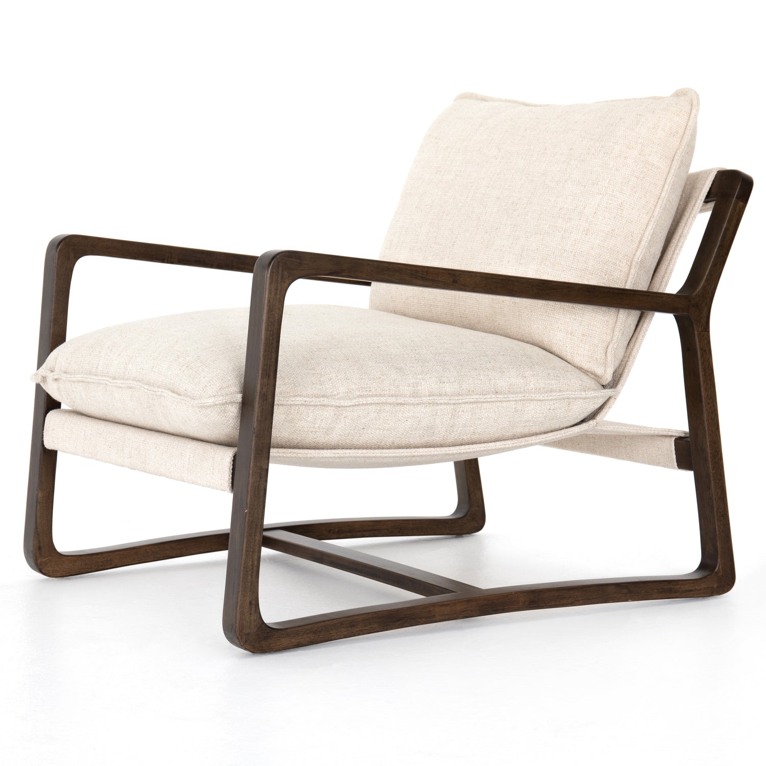 Thames Cream Fabric with Burnt Parawood | Ace Chair | Valley Ridge Furniture