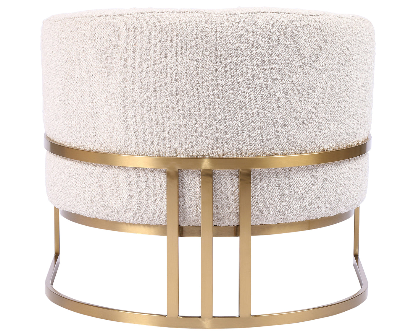 Knoll Natural Fabric with Satin Brass Stainless Steel | Corbin Chair | Valley Ridge Furniture