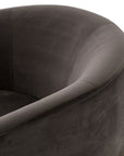 Bella Smoke Fabric with Satin Brass Stainless Steel | Corbin Chair | Valley Ridge Furniture
