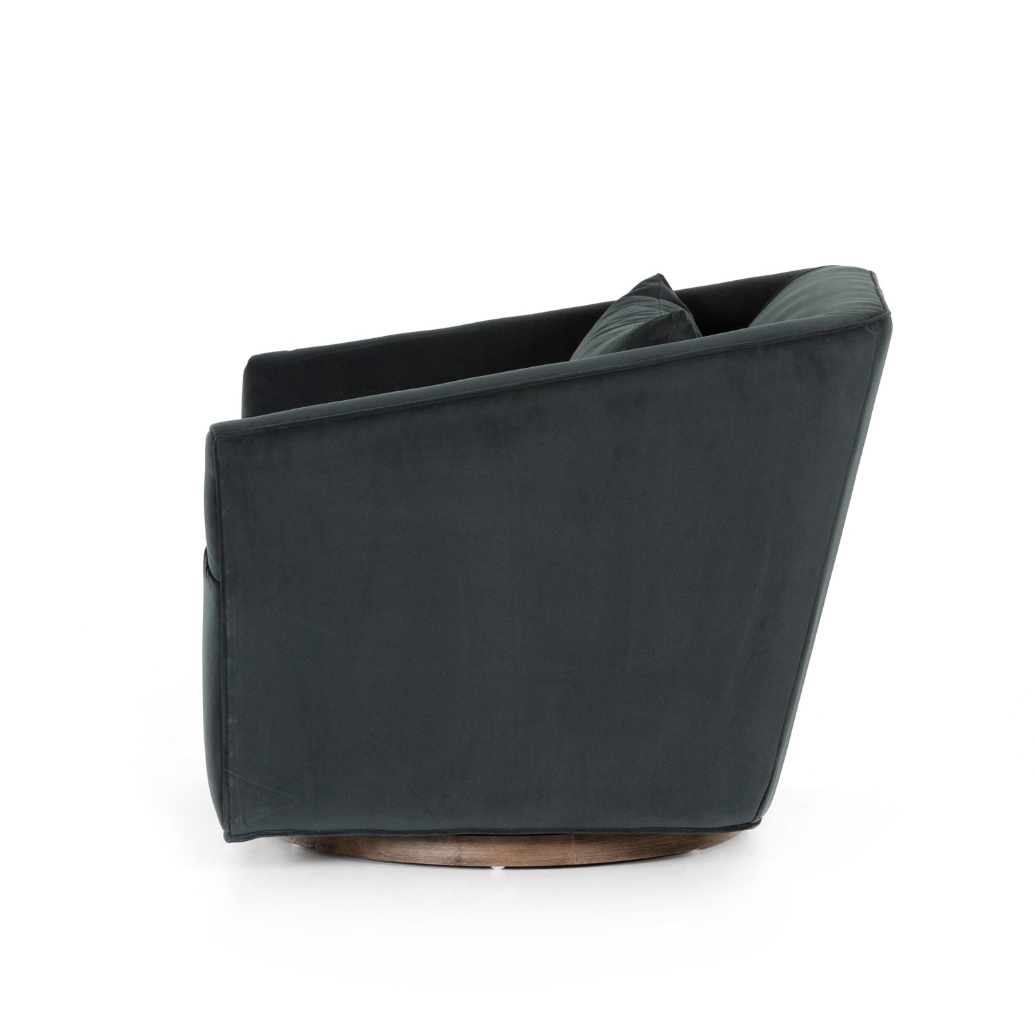 Modern Velvet Smoke Fabric with Burnt Sepia Banak | York Swivel Chair | Valley Ridge Furniture