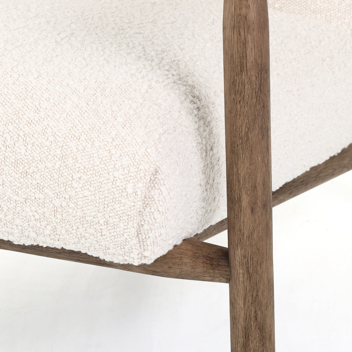 Knoll Natural Fabric & Distressed Natural Parawood with Dakota Tobacco Leather | Arnett Chair | Valley Ridge Furniture