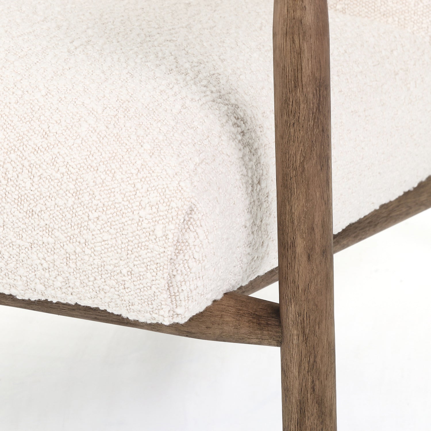 Knoll Natural Fabric & Distressed Natural Parawood with Dakota Tobacco Leather | Arnett Chair | Valley Ridge Furniture