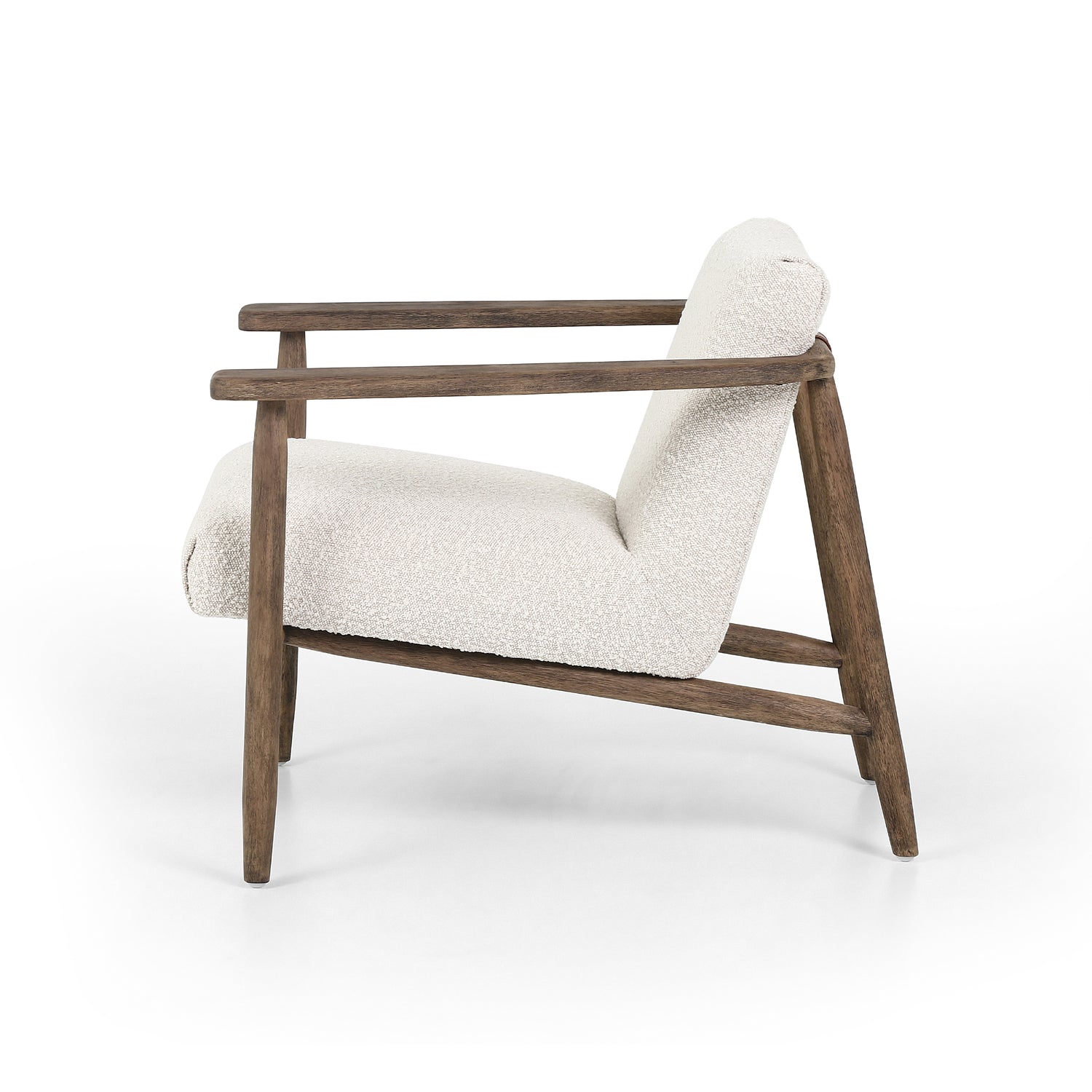 Knoll Natural Fabric & Distressed Natural Parawood with Dakota Tobacco Leather | Arnett Chair | Valley Ridge Furniture