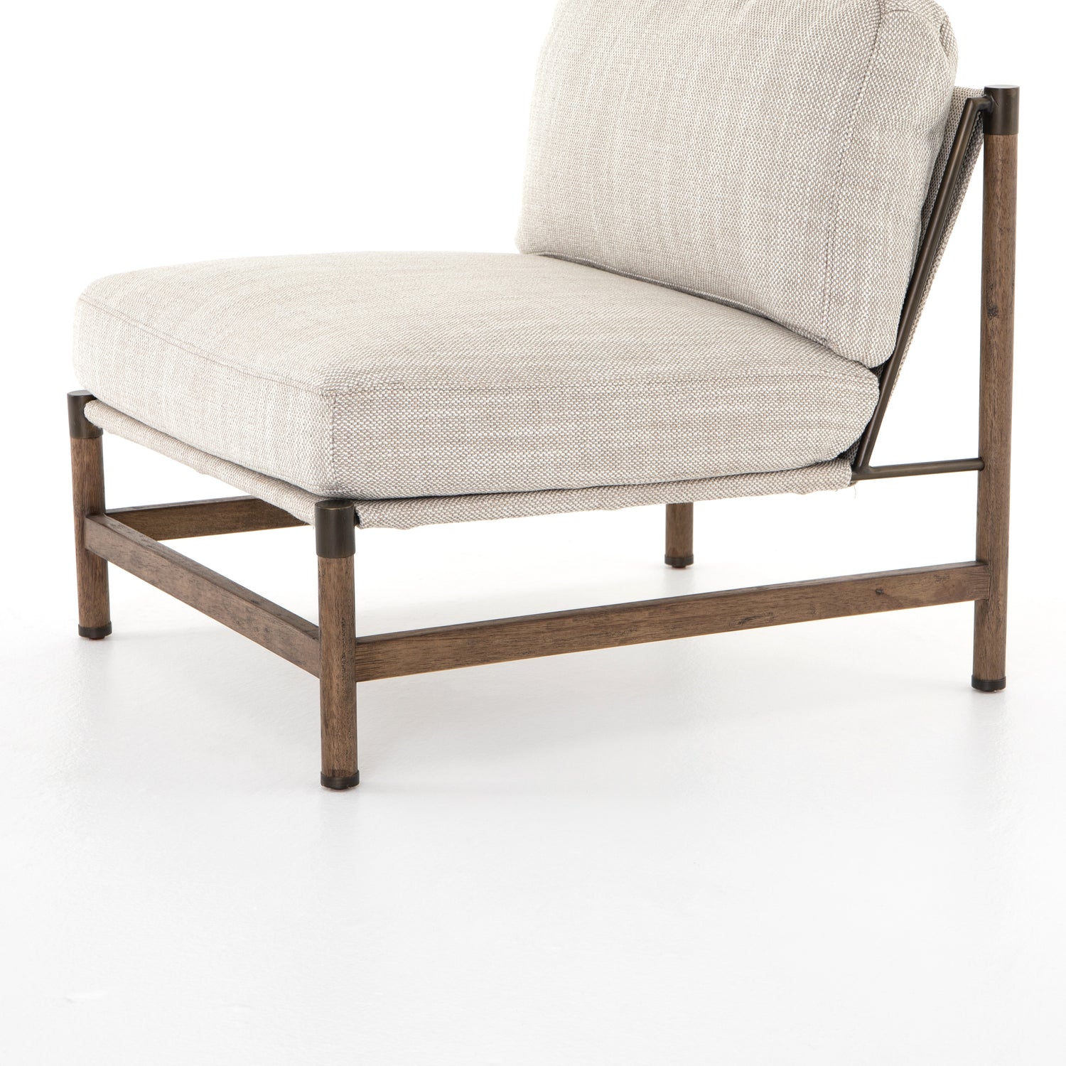 Gable Taupe Fabric & Distressed Natural Parawood with Aged Bronze Iron | Memphis Chair | Valley Ridge Furniture