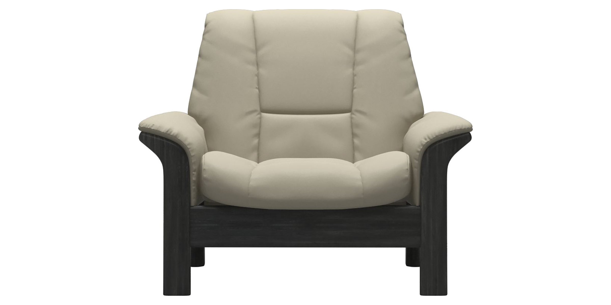 Paloma Leather Light Grey and Grey Base | Stressless Buckingham Low Back Chair | Valley Ridge Furniture