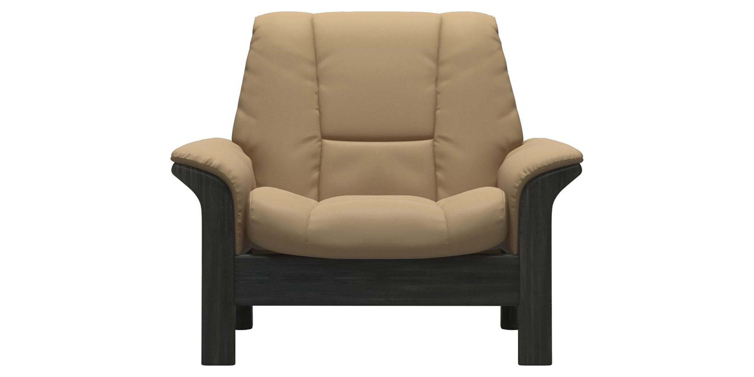 Paloma Leather Sand and Grey Base | Stressless Buckingham Low Back Chair | Valley Ridge Furniture