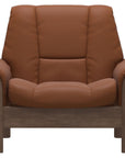 Paloma Leather New Cognac and Walnut Base | Stressless Buckingham Low Back Chair | Valley Ridge Furniture