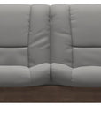 Paloma Leather Silver Grey and Walnut Base | Stressless Buckingham 2-Seater Low Back Sofa | Valley Ridge Furniture