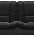 Paloma Leather Black and Grey Base | Stressless Buckingham 2-Seater Low Back Sofa | Valley Ridge Furniture