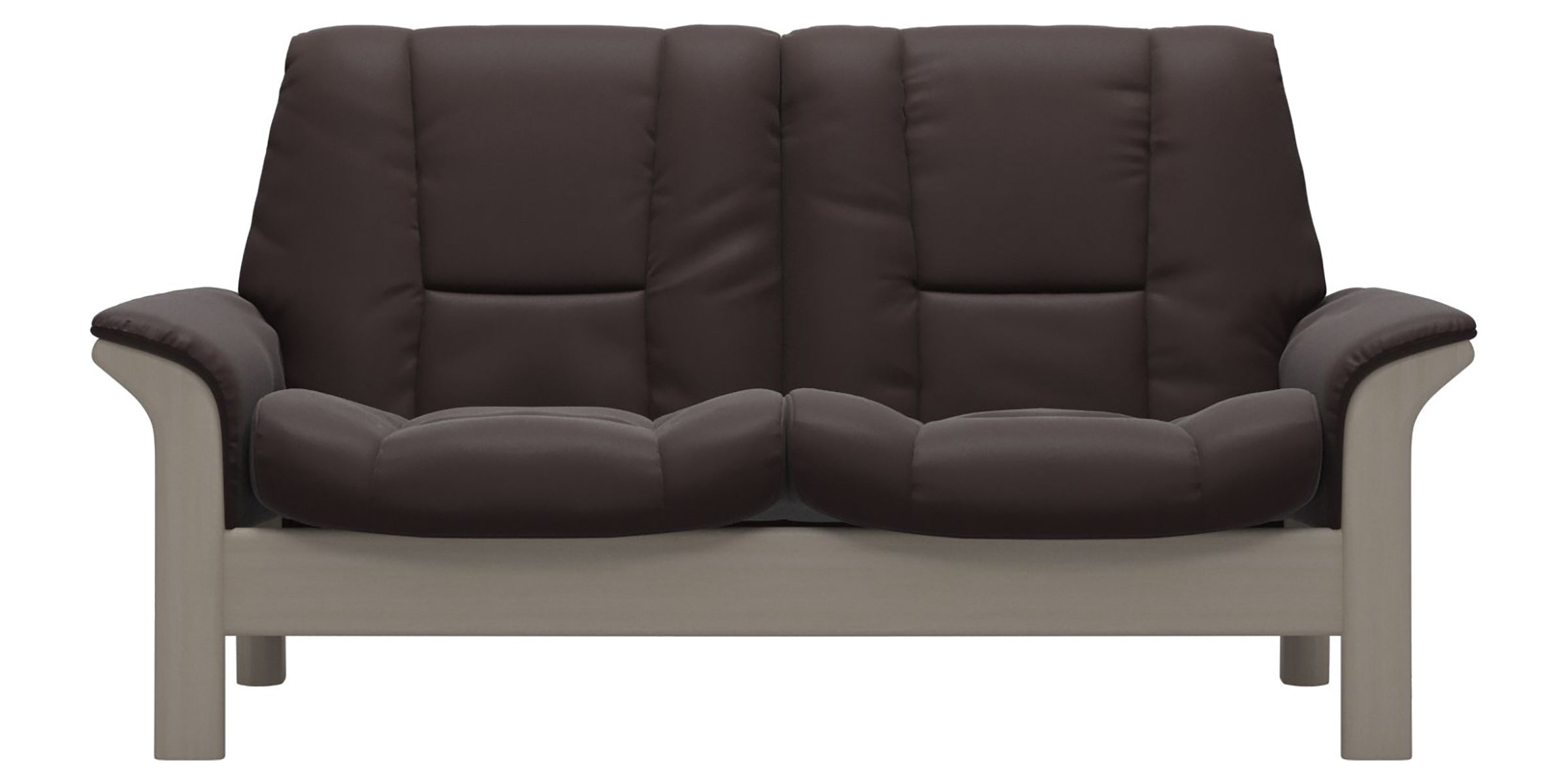 Paloma Leather Chocolate and Whitewash Base | Stressless Buckingham 2-Seater Low Back Sofa | Valley Ridge Furniture
