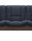 Paloma Leather Oxford Blue and Walnut Base | Stressless Buckingham 3-Seater Low Back Sofa | Valley Ridge Furniture