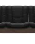 Paloma Leather Black and Walnut Base | Stressless Buckingham 3-Seater Low Back Sofa | Valley Ridge Furniture