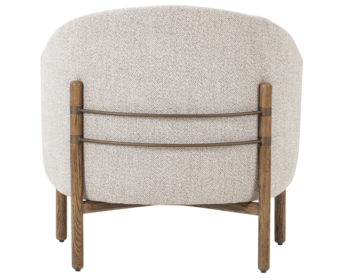 Astor Stone Fabric & Distressed Natural Oak with Aged Bronze Iron | Enfield Chair | Valley Ridge Furniture