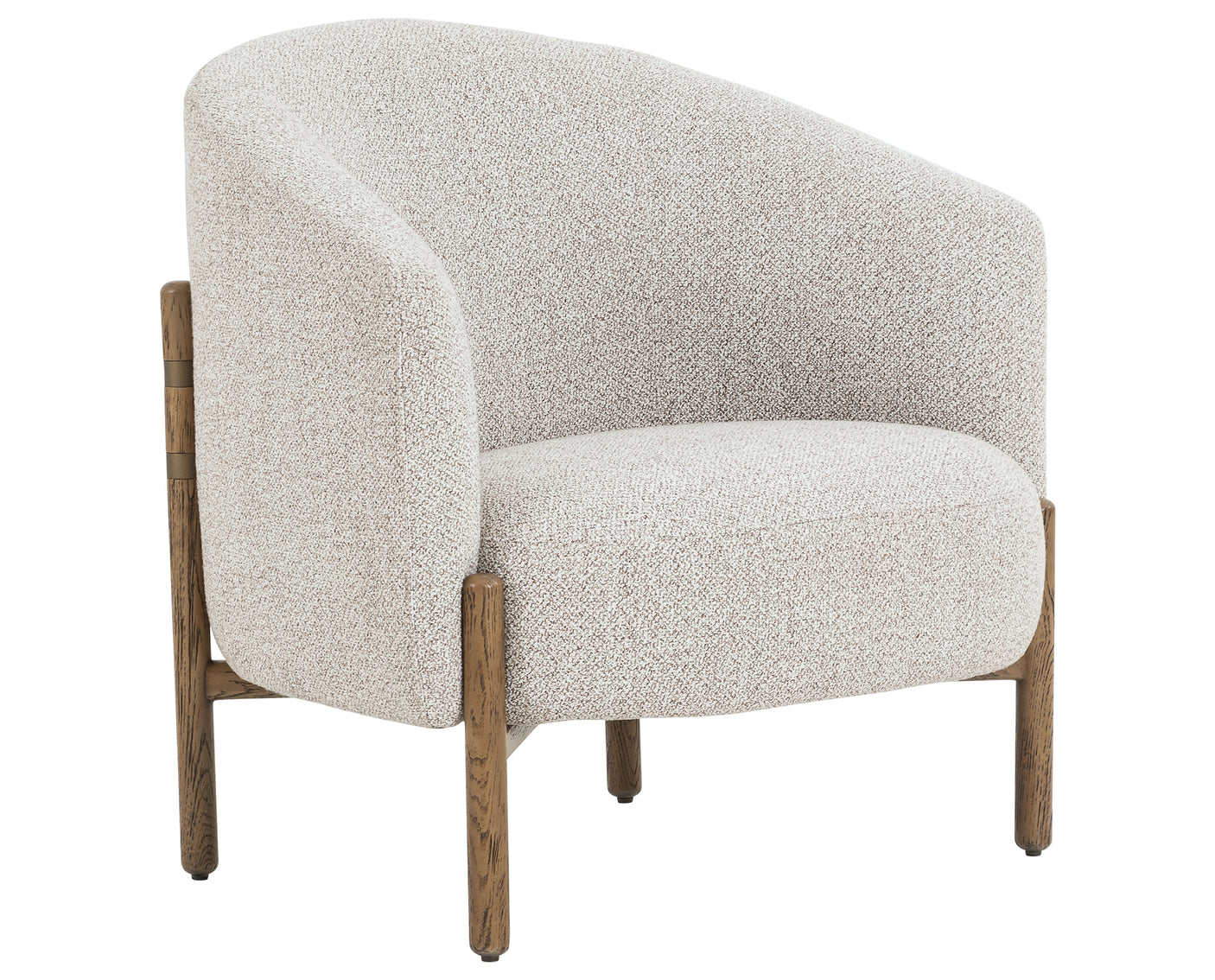 Astor Stone Fabric & Distressed Natural Oak with Aged Bronze Iron | Enfield Chair | Valley Ridge Furniture