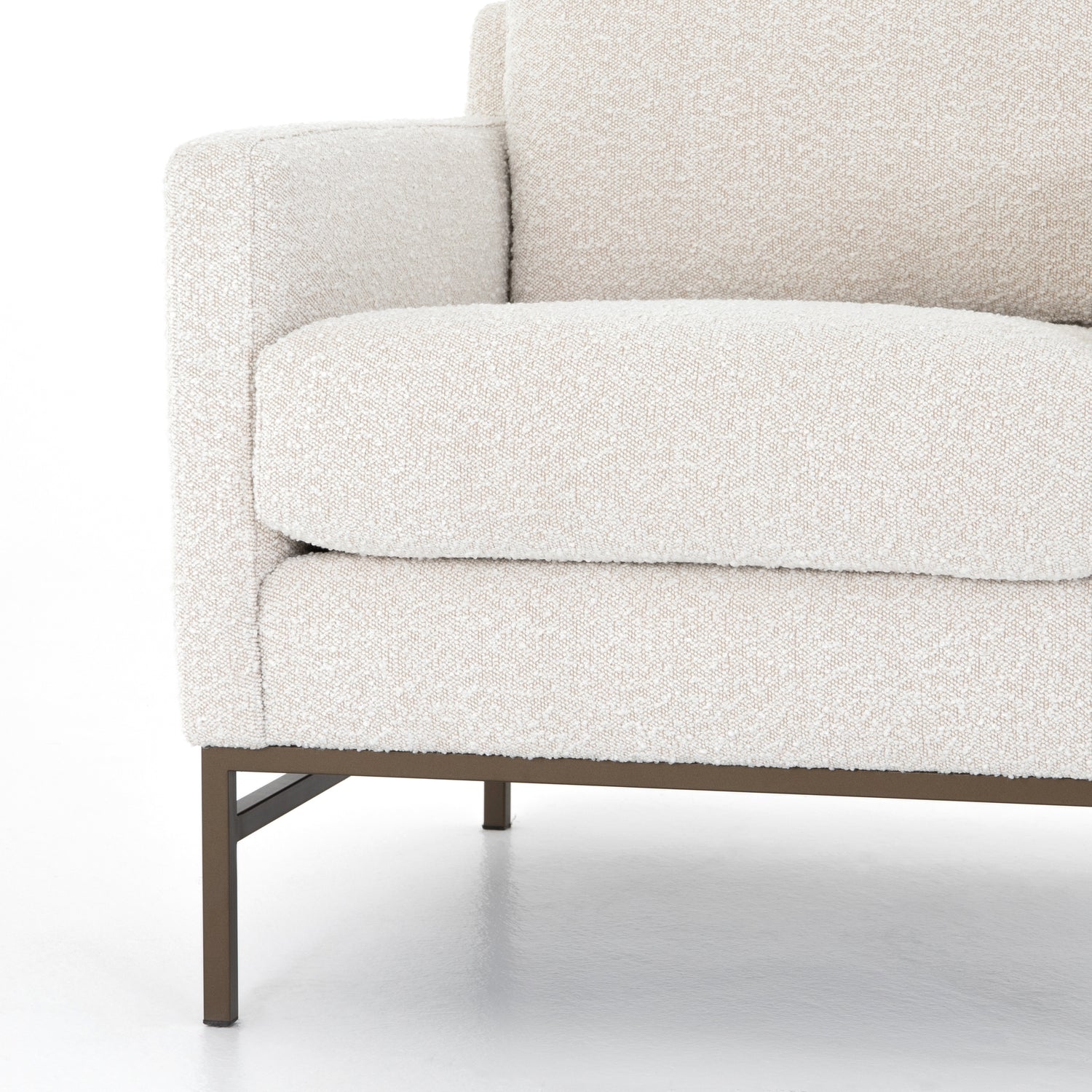 Knoll Natural Fabric with Aged Bronze Iron | Vanna Chair | Valley Ridge Furniture