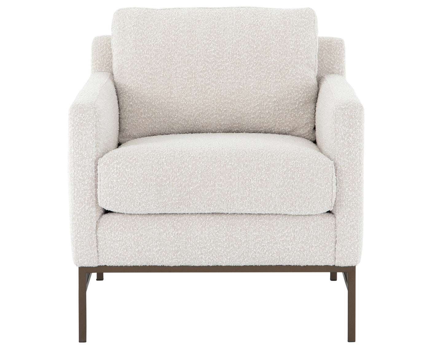 Knoll Natural Fabric with Aged Bronze Iron | Vanna Chair | Valley Ridge Furniture