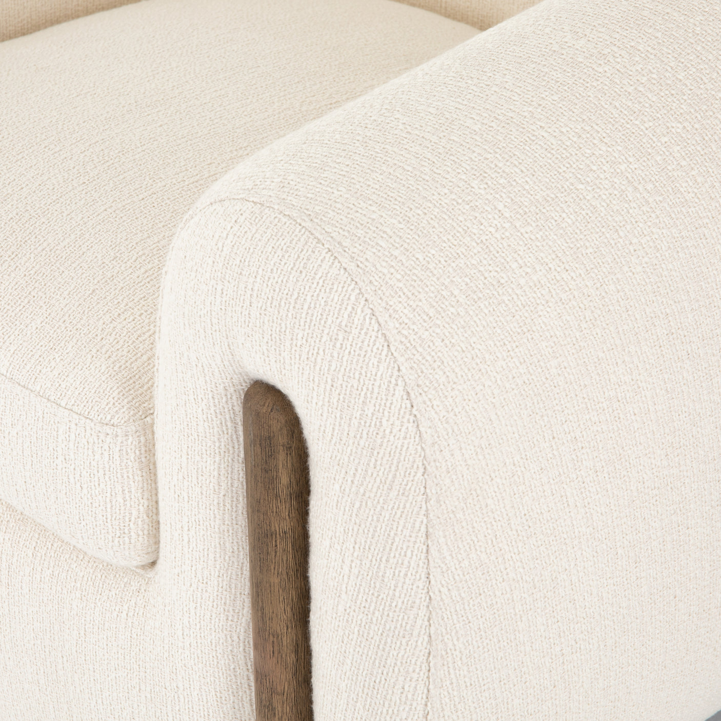 Kerbey Ivory Fabric with Distressed Natural Parawood | Lyla Chair | Valley Ridge Furniture