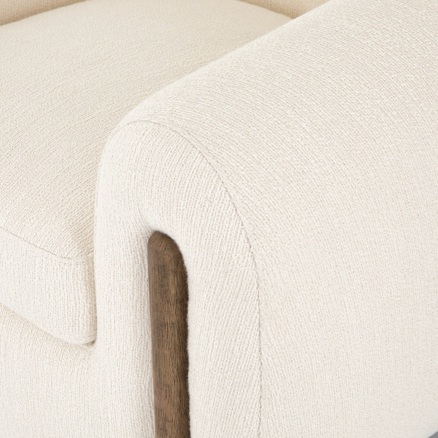 Kerbey Ivory Fabric with Distressed Natural Parawood | Lyla Chair | Valley Ridge Furniture