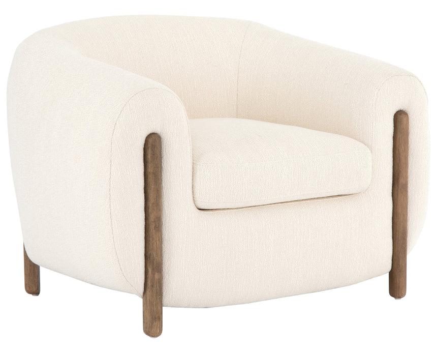Kerbey Ivory Fabric with Distressed Natural Parawood | Lyla Chair | Valley Ridge Furniture