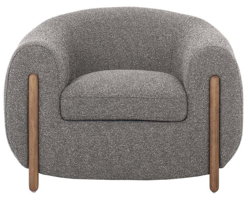 Capri Ebony Fabric with Distressed Natural Parawood | Lyla Chair | Valley Ridge Furniture