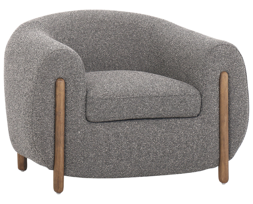 Capri Ebony Fabric with Distressed Natural Parawood | Lyla Chair | Valley Ridge Furniture