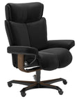 Paloma Leather Black M and Teak Base | Stressless Magic Home Office Chair | Valley Ridge Furniture