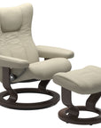 Paloma Leather Light Grey S/M/L and Wenge Base | Stressless Wing Classic Recliner | Valley Ridge Furniture