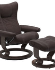 Paloma Leather Chocolate S/M/L and Wenge Base | Stressless Wing Classic Recliner | Valley Ridge Furniture