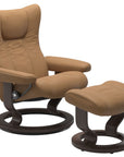 Paloma Leather Taupe S/M/L and Wenge Base | Stressless Wing Classic Recliner | Valley Ridge Furniture